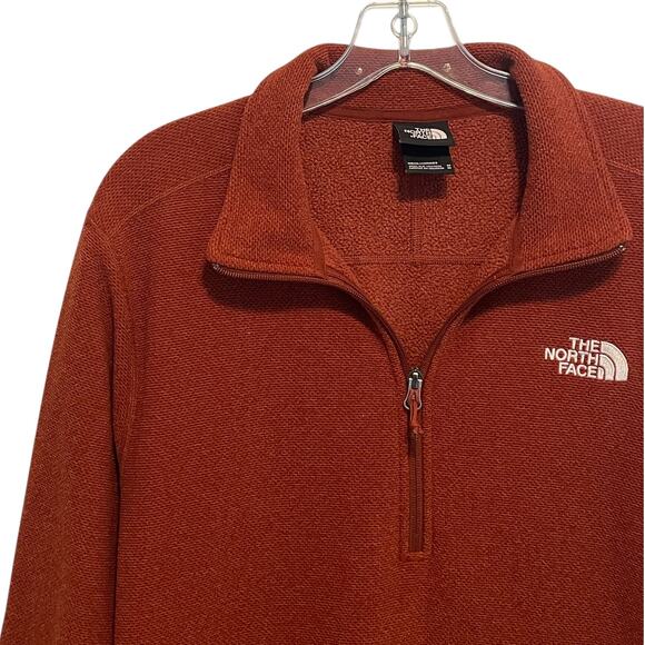 The North Face Cap Rock 1/4 Zip Fleece Pullover Mens Medium Rust Sweatshirt - Picture 3 of 9